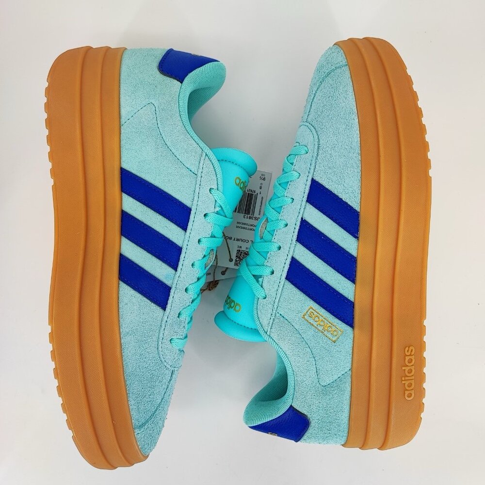 Adidas VL Court Bold Women's Size 9.5 Blue Suede Sneakers Casual JS3813 - Picture 5 of 10